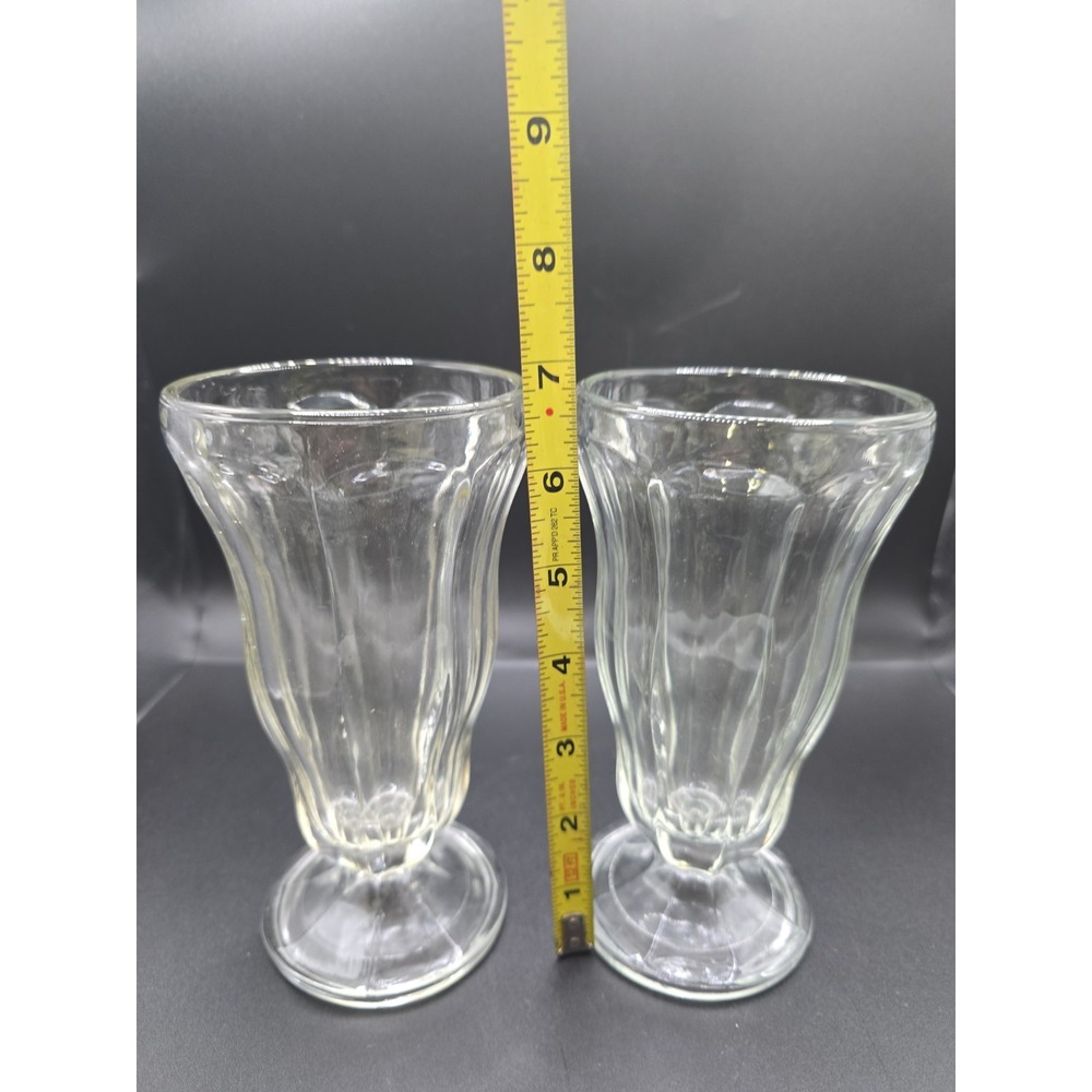 Anchor Hocking Footed Soda Fountain Sundae / Parfait Glass 2-Piece - Picture 3 of 4
